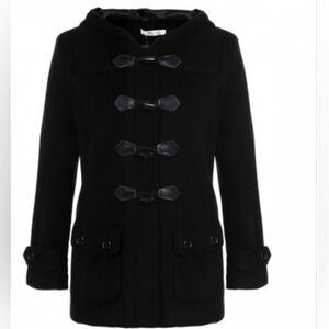 Women's Black Toggle Coat - Meaneor